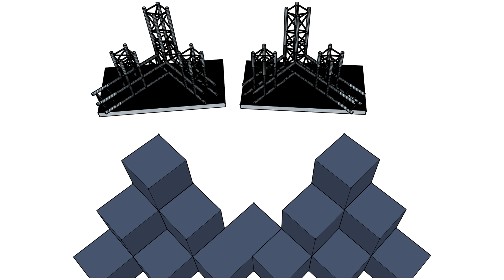 Cubes lifting system